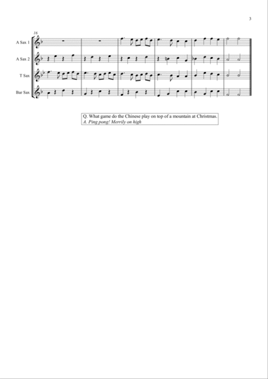 Ding Dong! (Sax Qt - AATBar) Woodwind Quartet scores gallery preview page 3