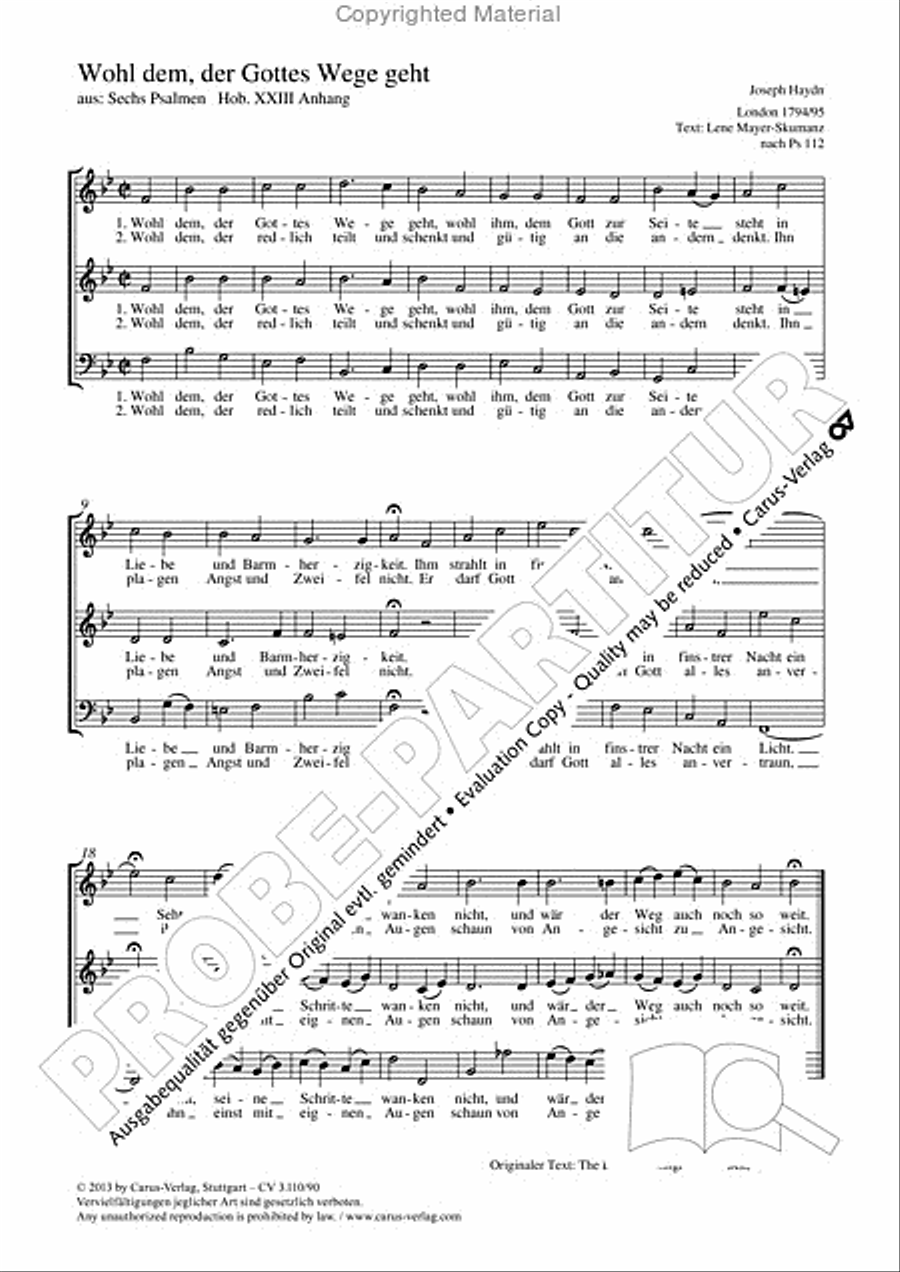 Wohl dem, der Gottes Wege geht 3-Part scores gallery preview page 2
