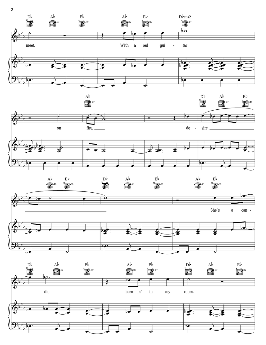 Desire Desire Piano, Vocal, Guitar scores gallery preview page 2