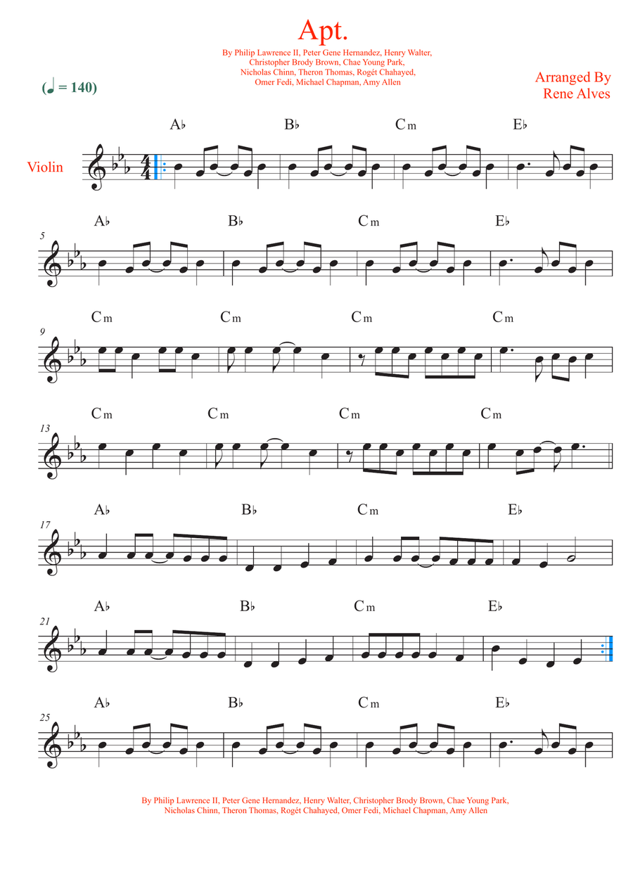 Apt. Violin Solo scores gallery preview page 1
