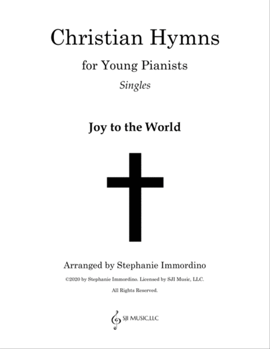 Christian Hymns for Young Pianists Singles: Joy to the World Easy Piano scores gallery preview page 1