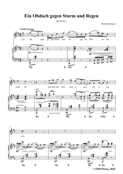 Richard Strauss-Ein Obdach gegen Sturm und Regen,in D Major image number null