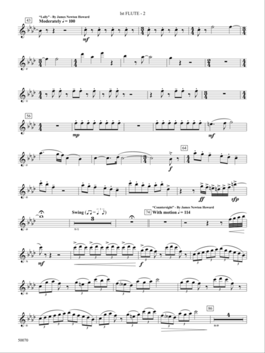 Fantastic Beasts: The Secrets of Dumbledore: Flute Concert Band scores gallery preview page 2