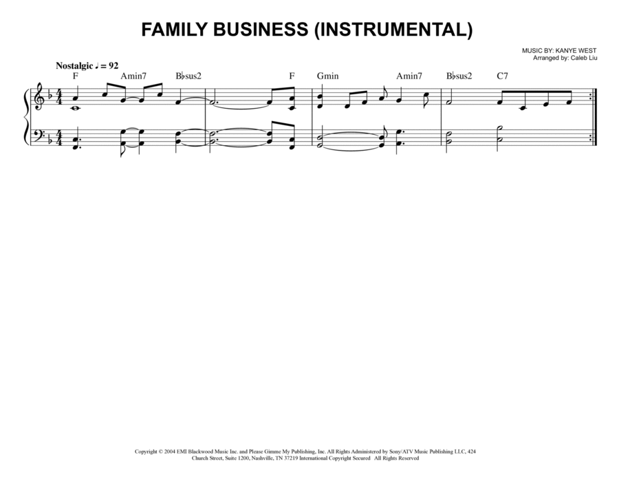 Family Business Family Business Voice scores gallery preview page 1