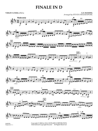 Finale In D (arr. Steven Frackenpohl) - Violin 3 (Viola Treble Clef)