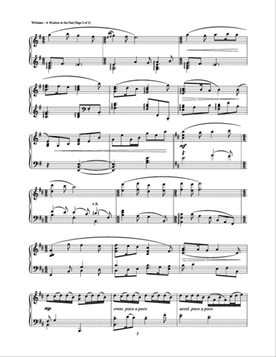 A Window To The Past Piano Solo scores gallery preview page 2
