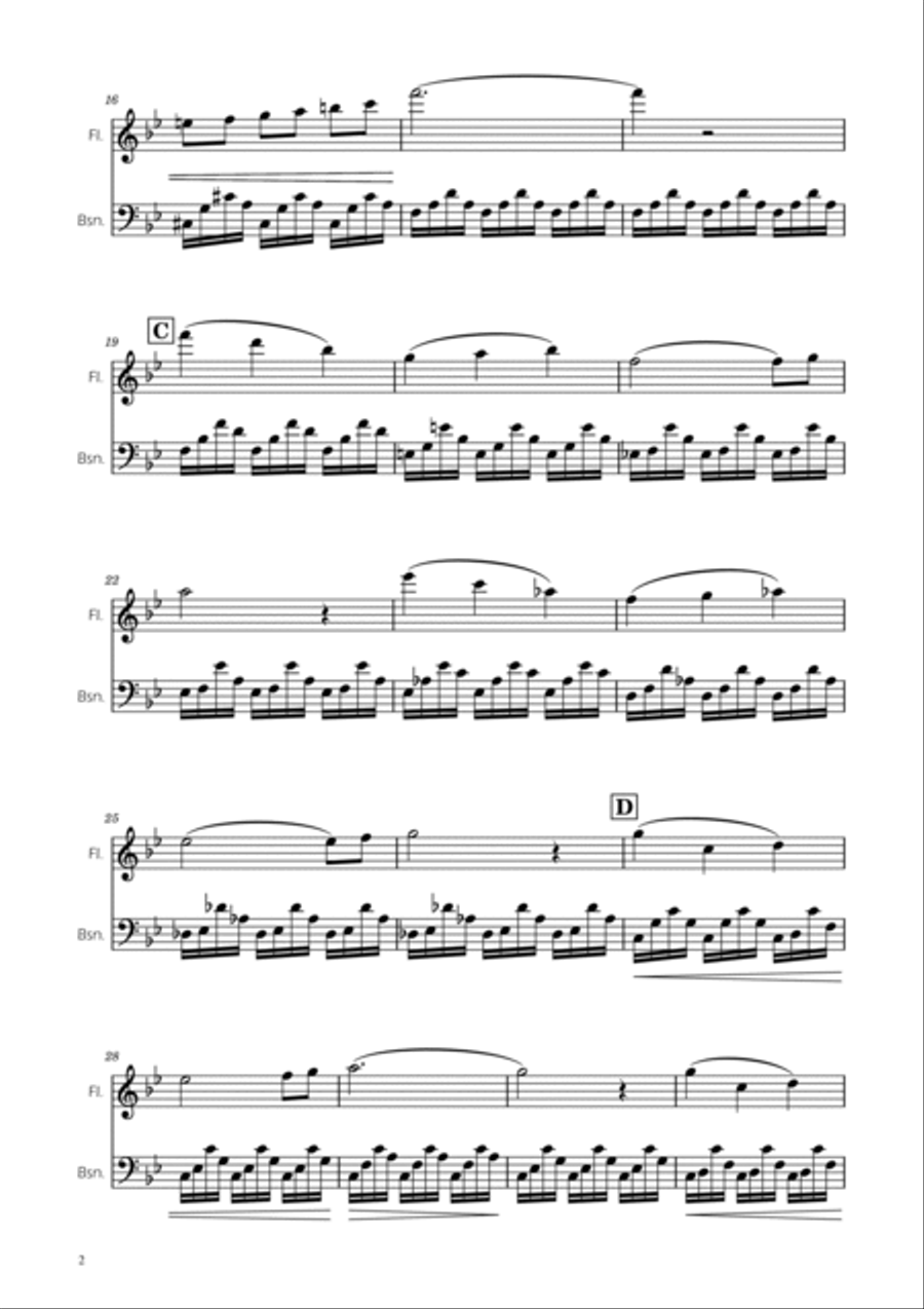 The Swan - Saint-Saens - Flute and Bassoon Duet Woodwind Duet scores gallery preview page 2