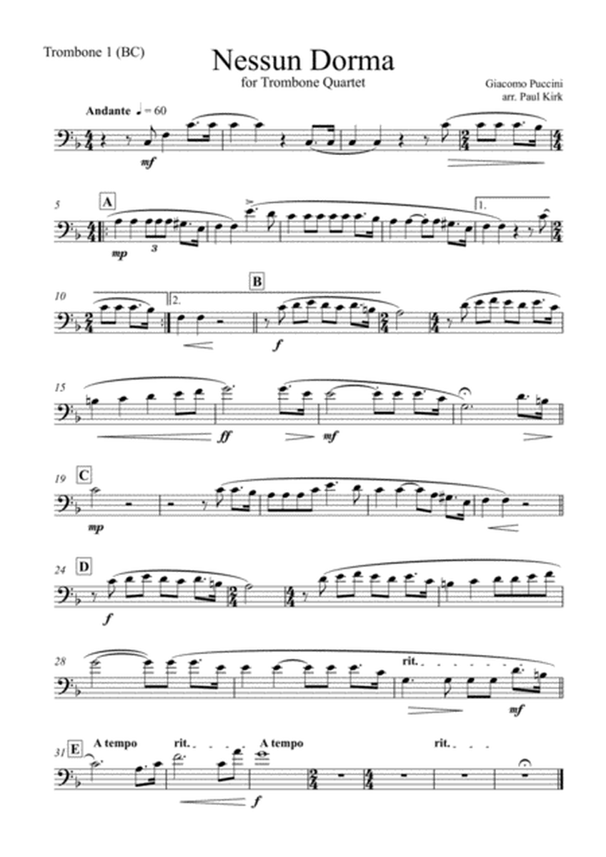 Nessun Dorma - Trombone Choir image number null