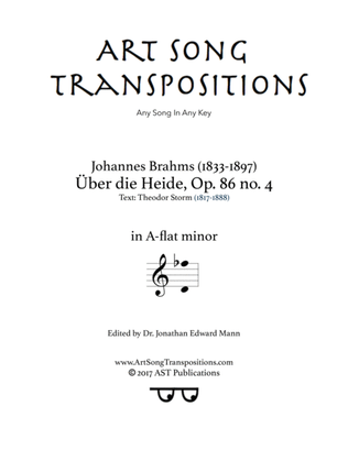 BRAHMS: Über die Heide, Op. 86 no. 4 (transposed to A-flat minor)