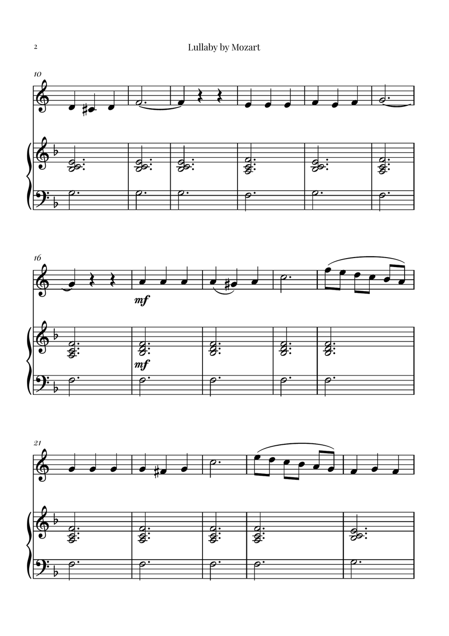 Mozart's Lullaby Chamber Music scores gallery preview page 2