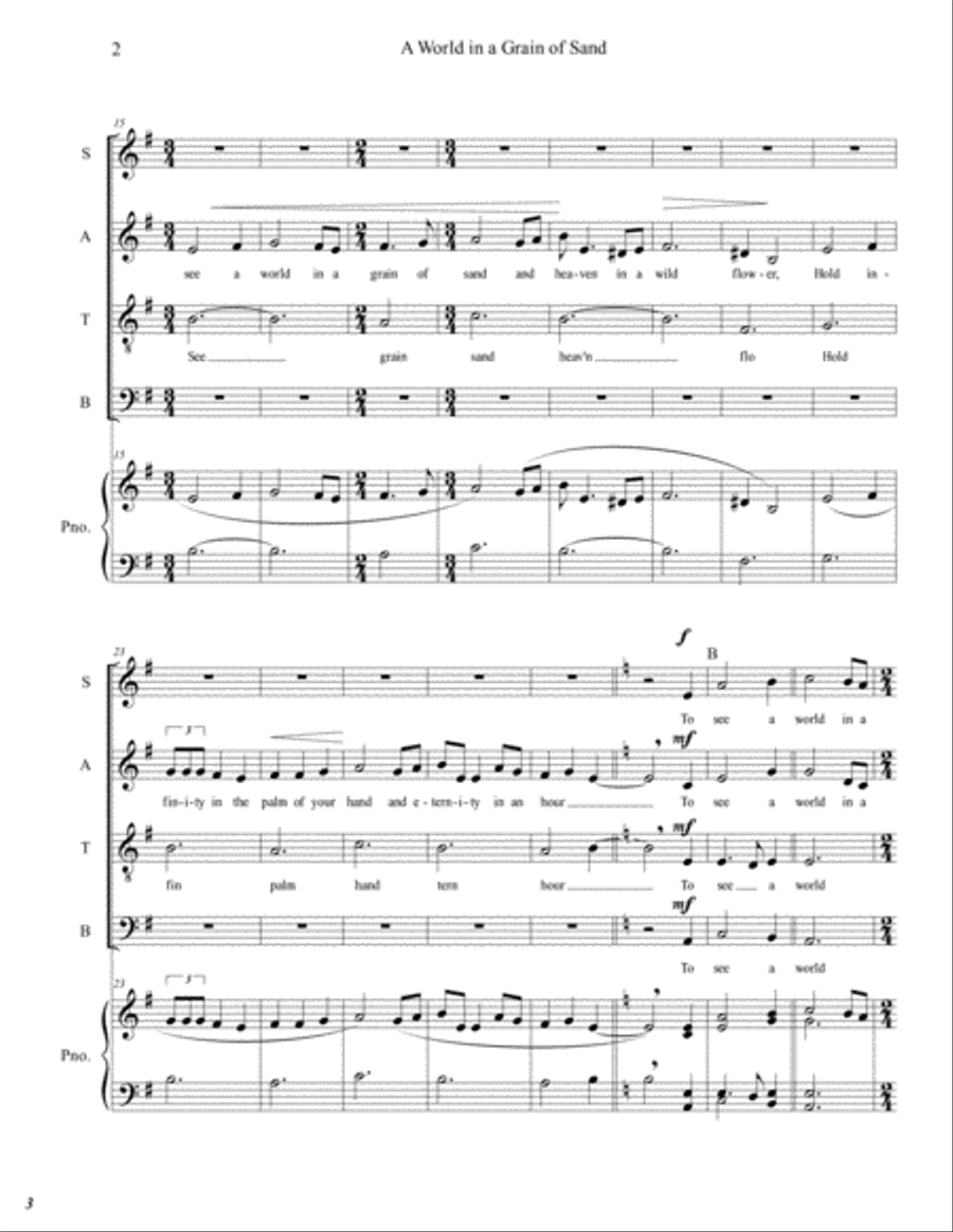 A World in a Grain of Sand 4-Part scores gallery preview page 2