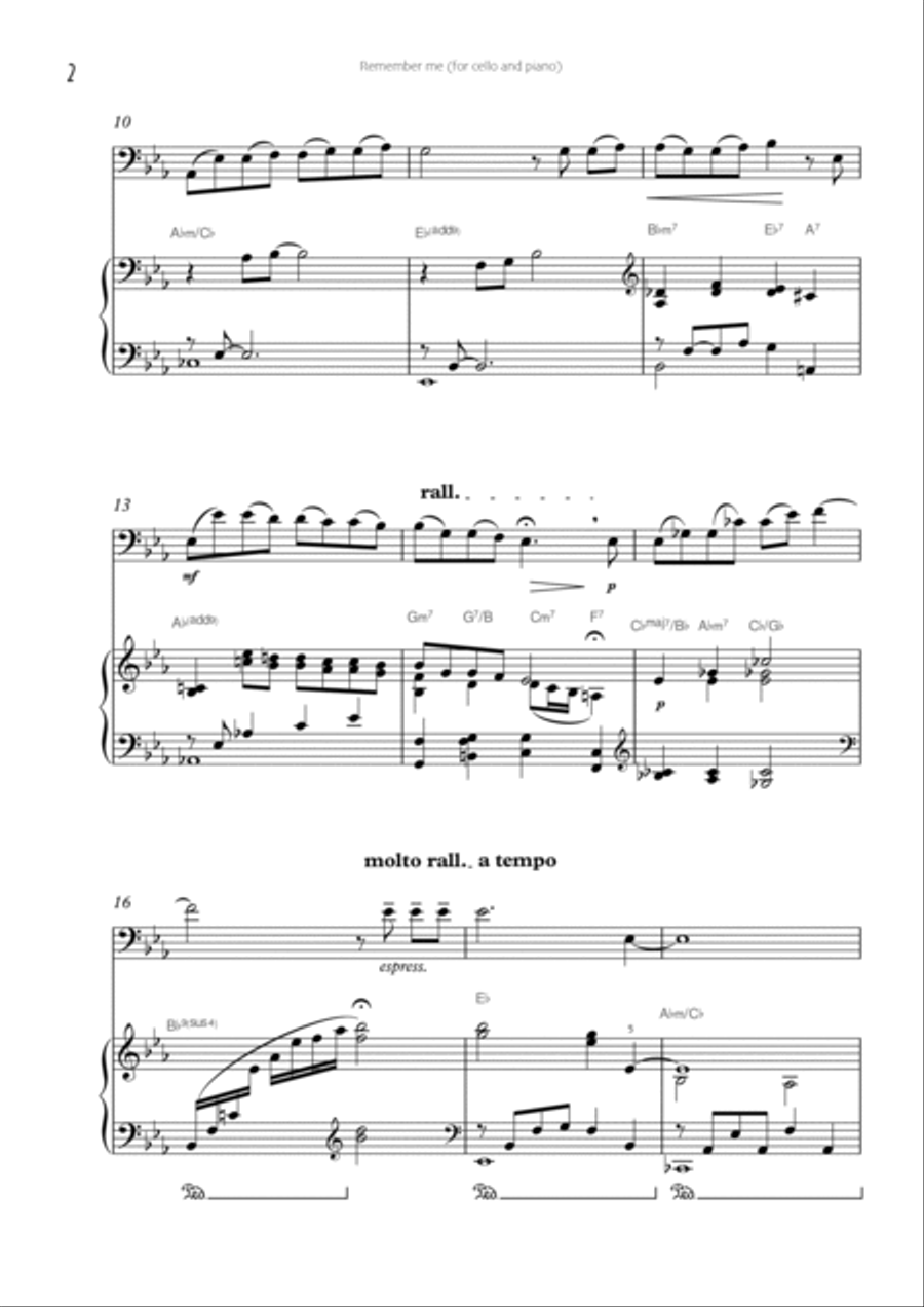 Remember Me (lullaby) Piano scores gallery preview page 2