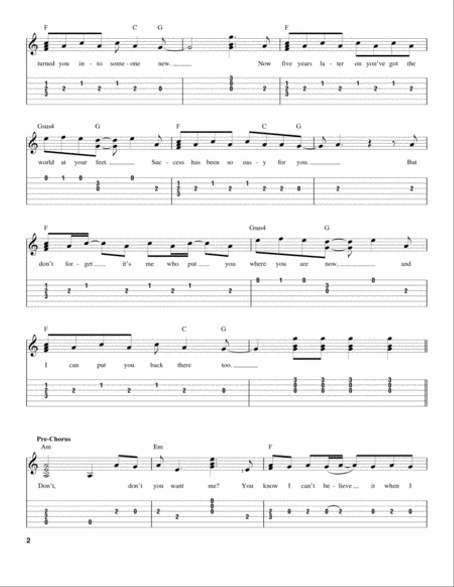 Don't You Want Me Don't You Want Me Acoustic Guitar scores gallery preview page 2