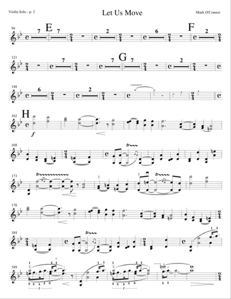 Let Us Move (violin part - vocal choir and violin solo) 4-Part scores gallery preview page 5