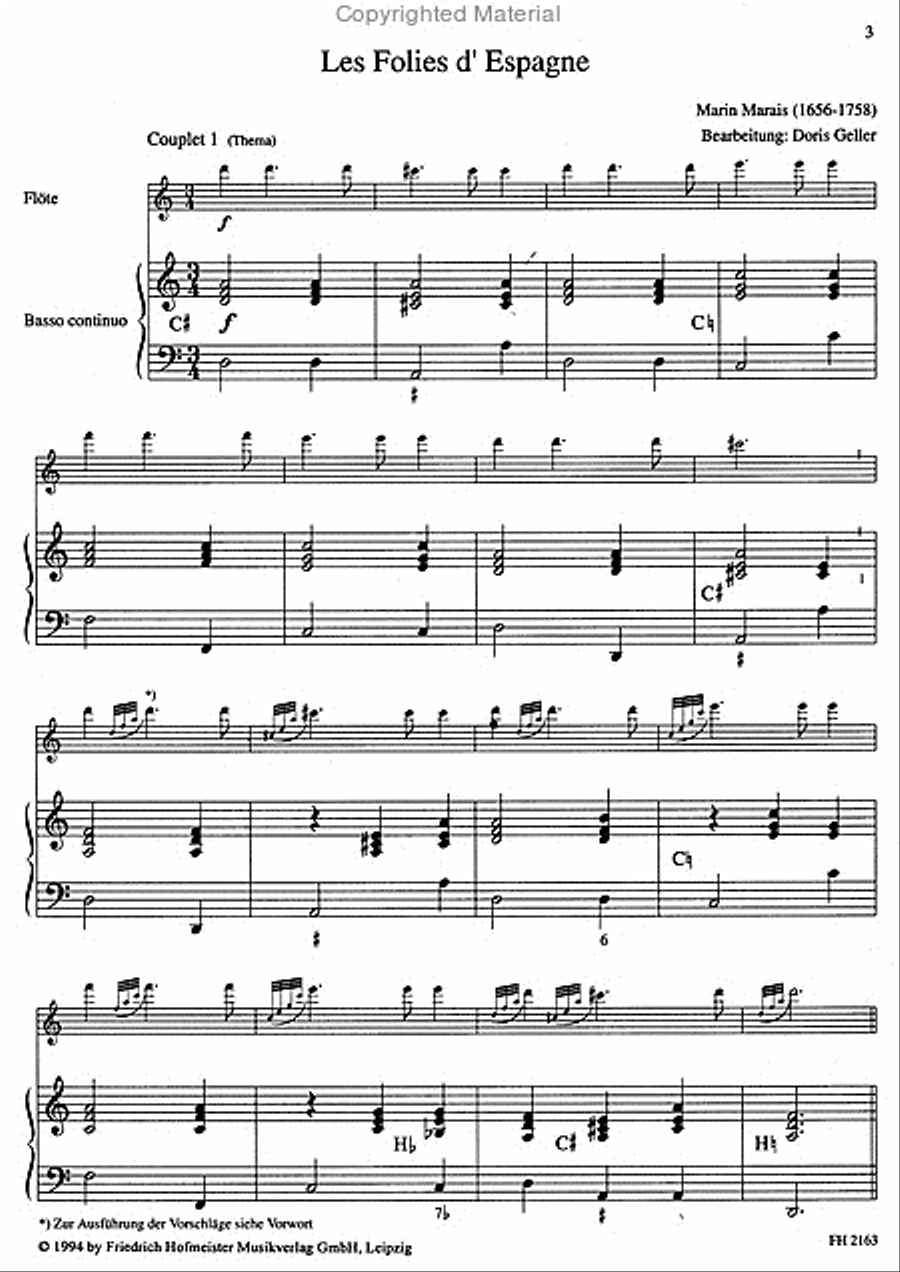 Les Folies d’Espagne Flute scores gallery preview page 2