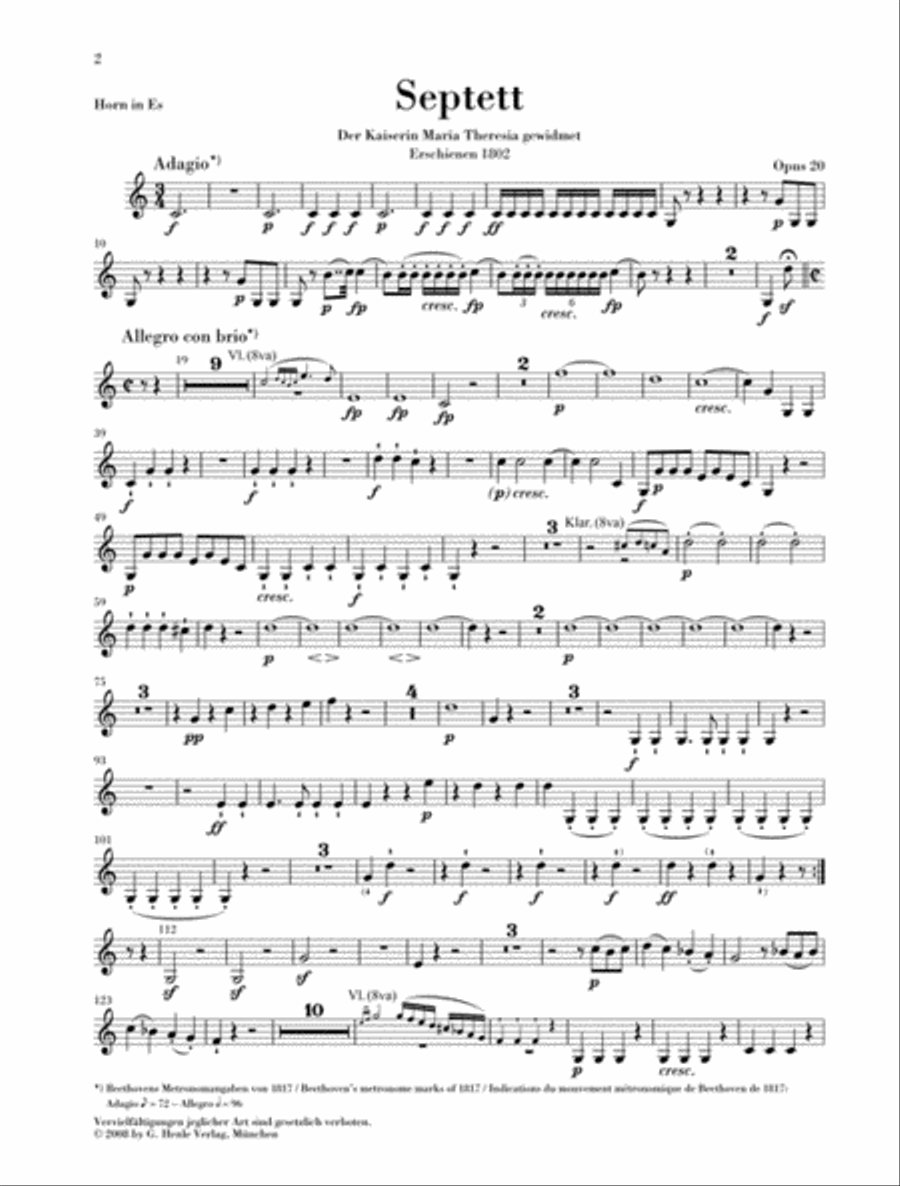Septet in E-flat Major, Op. 20 Bassoon scores gallery preview page 4