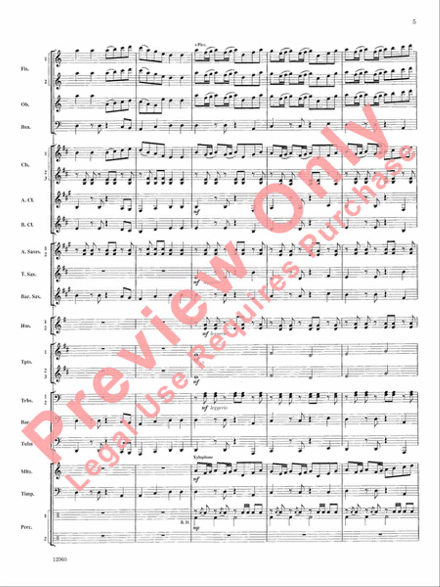 Sailing Songs Concert Band scores gallery preview page 6