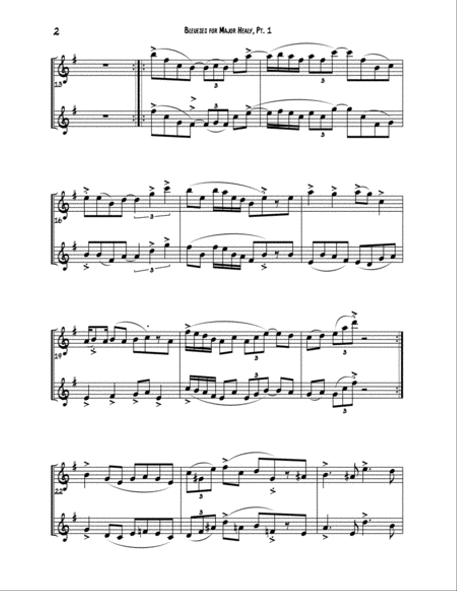Bleueses for Major Healy (Duet for Eb Instruments) Woodwind Duet scores gallery preview page 2