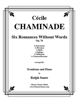 Book cover for Six Romances Without Words, Op. 76 for Trombone and Piano