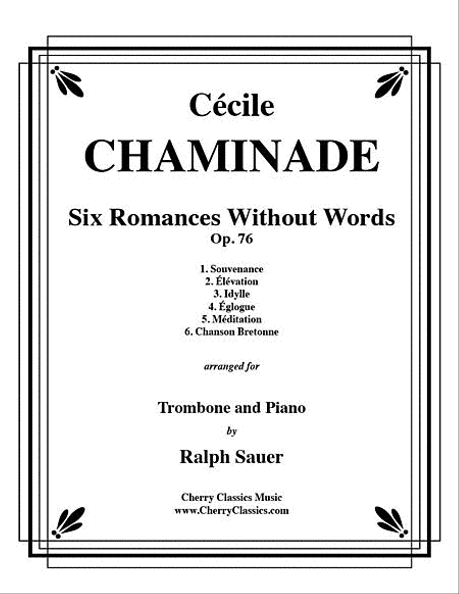 Six Romances Without Words, Op. 76 for Trombone and Piano