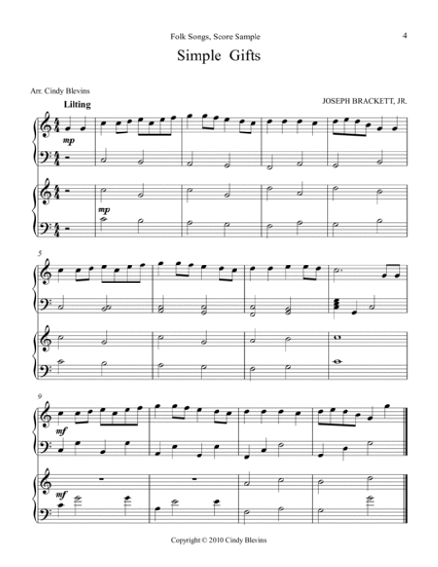 Folk Songs, Harp Duet Collection (10 arrangements) Harp scores gallery preview page 5