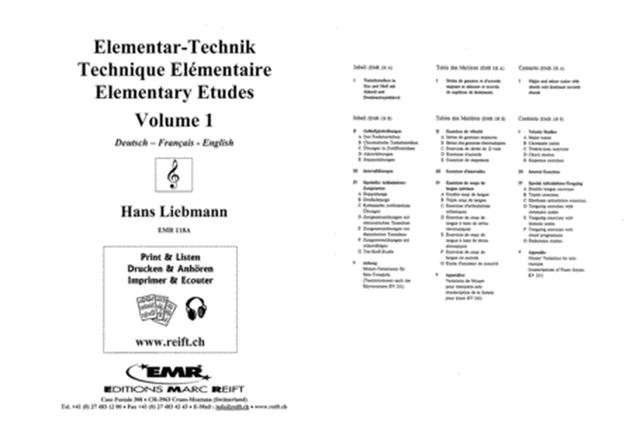 Elementar-Technik / Technique Elementaire / Elementary Etudes Vol. 1