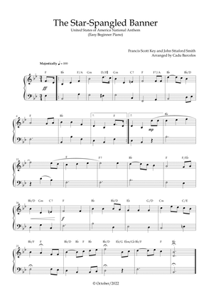 Book cover for The Star-Spangled Banner - EUA Hymn (Easy Beginner Piano) Chords