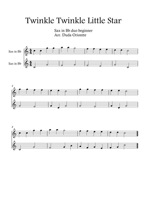 Twinkle Twinkle Little Star DUET (For BEGINNER and kids) (Soprano SAX duo)