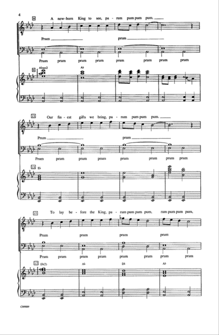 The Little Drummer Boy Men's Choir scores gallery preview page 3