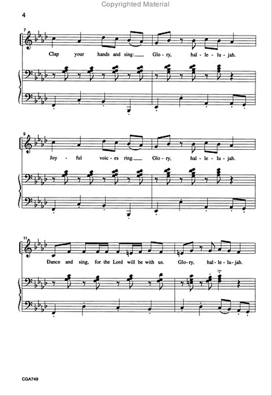 Dance and Sing, For the Lord Will Be With Us Unison Choir scores gallery preview page 3