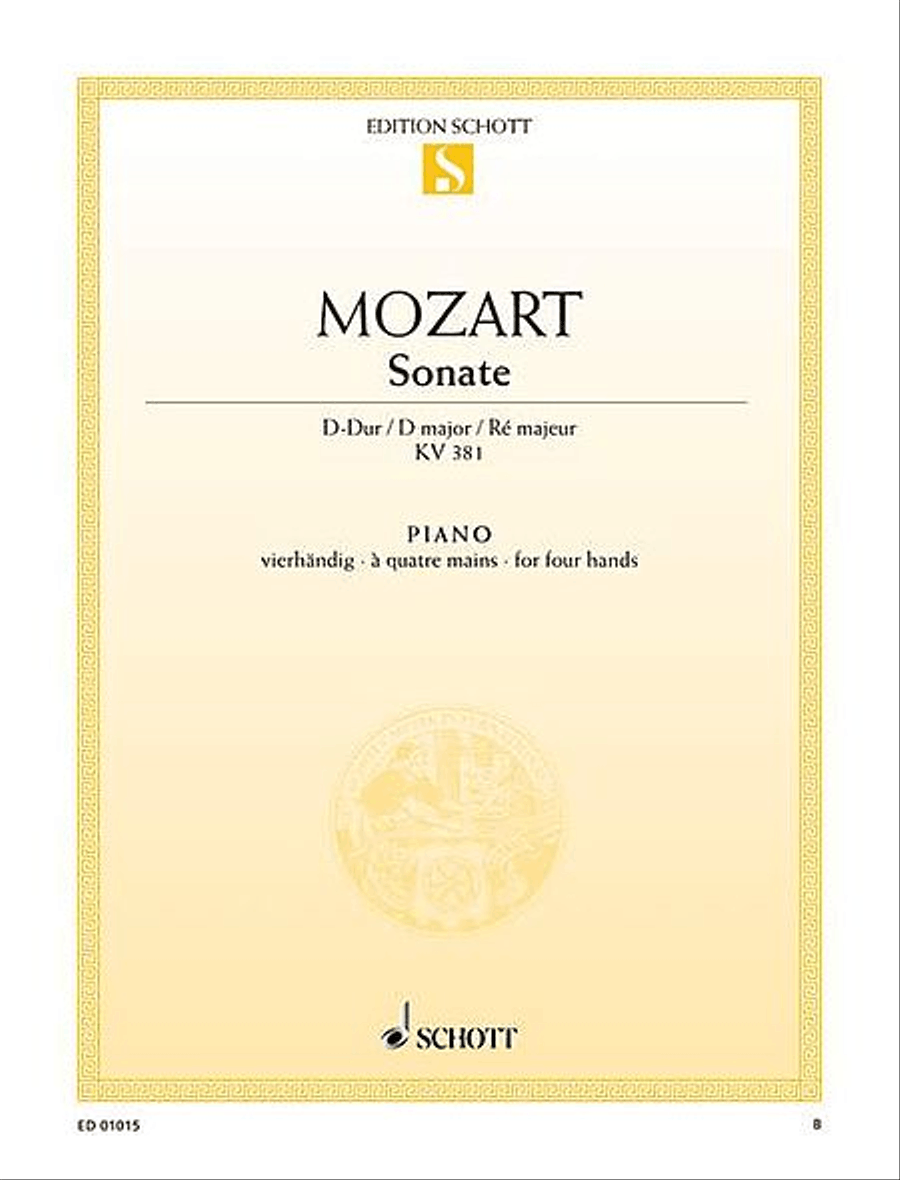 Sonata in D Major, KV 381 1 Piano, 4-Hands scores gallery preview page 1