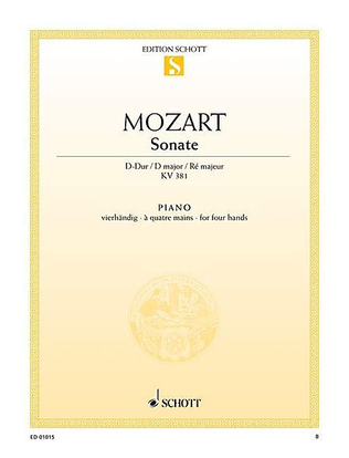 Book cover for Sonata in D Major, KV 381