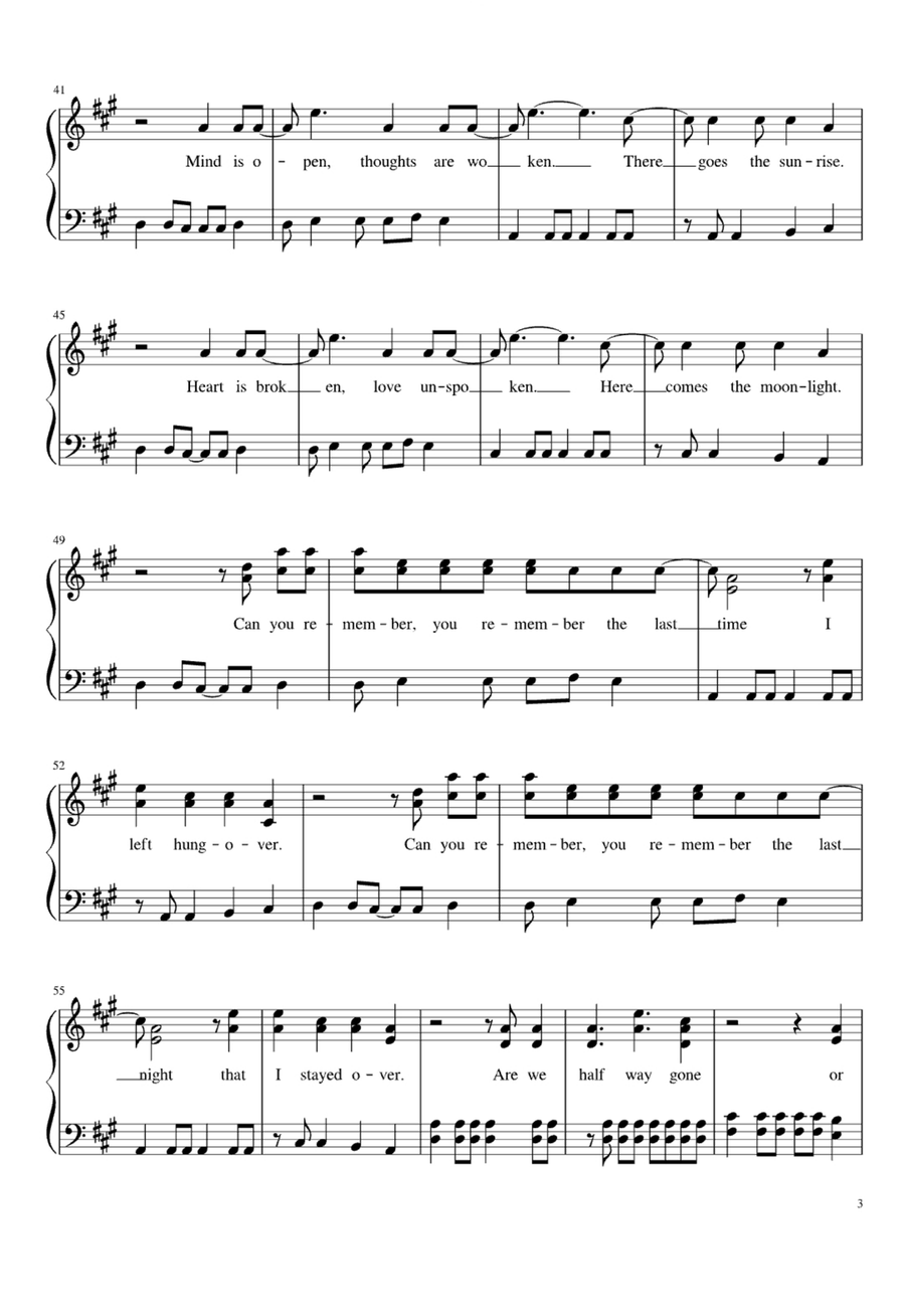 Left Alone Easy Piano scores gallery preview page 3