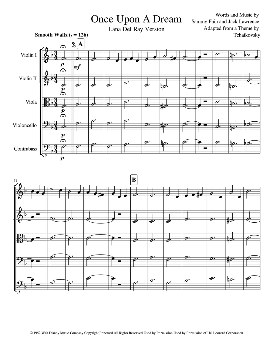 Once Upon A Dream String Orchestra scores gallery preview page 1
