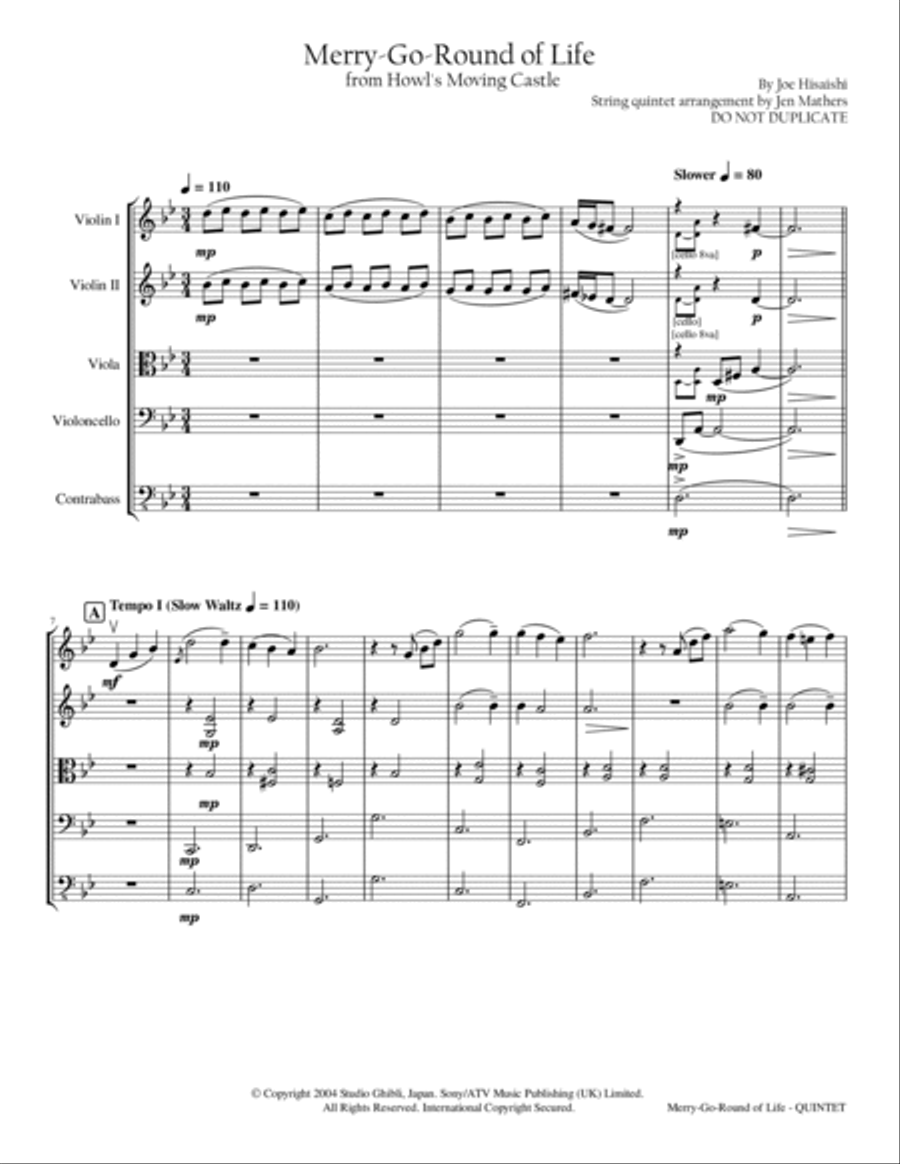 Merry-go-round Of Life String Orchestra scores gallery preview page 2