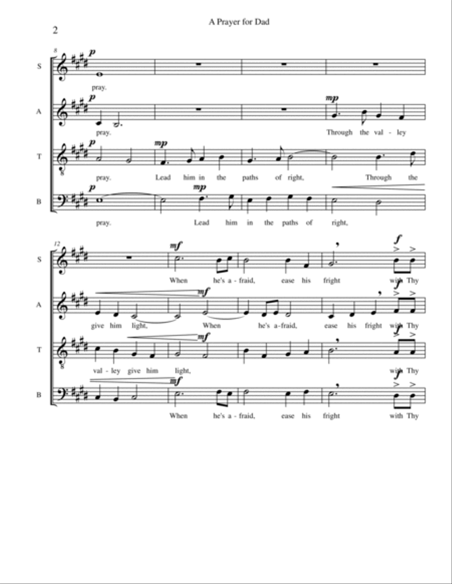 A Prayer for Dad A Cappella scores gallery preview page 2