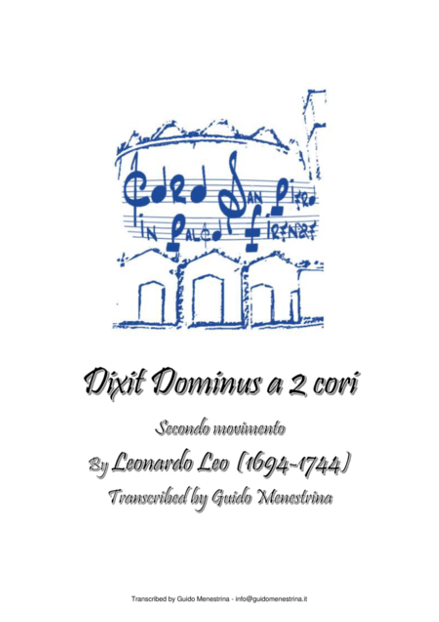 Leonardo Leo - Dixit Dominus a 2 cori, 1741, Secondo movimento 4-Part scores gallery preview page 1