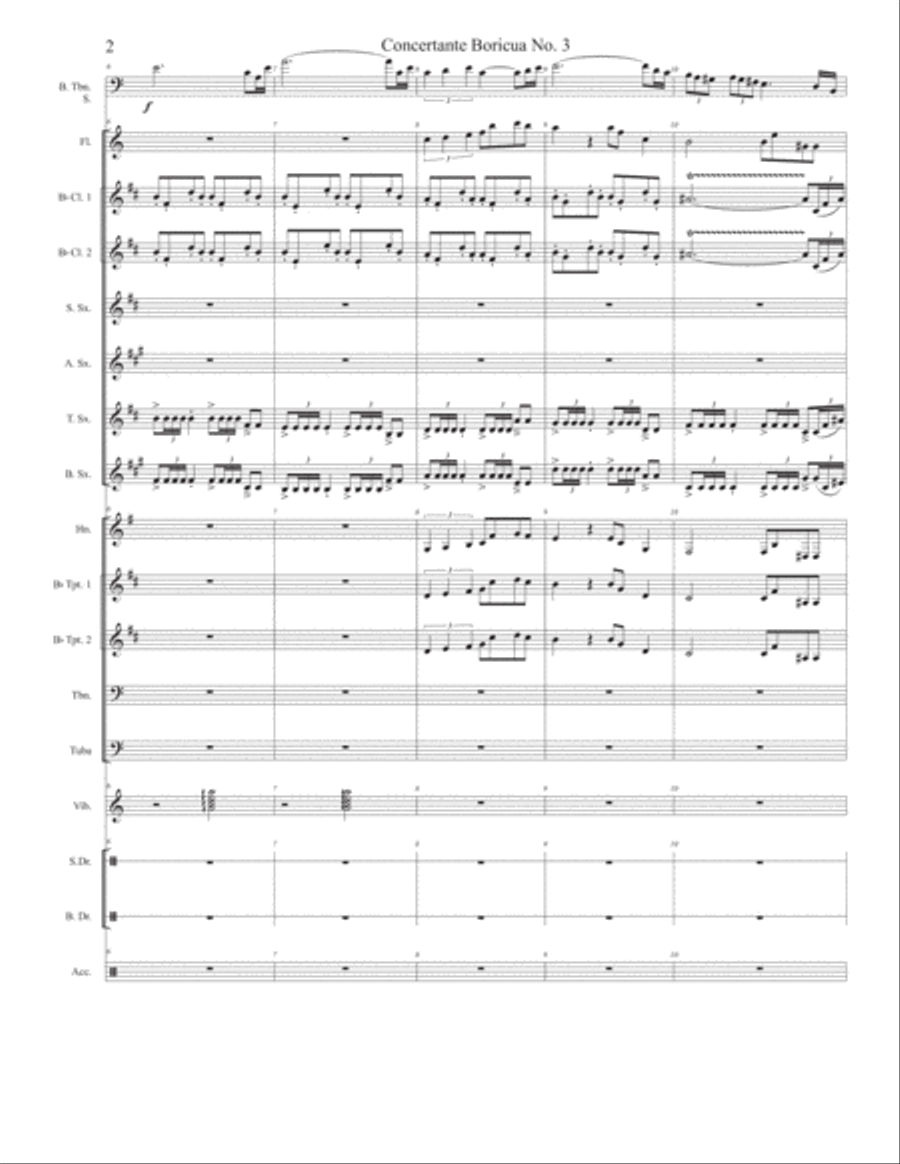 Concertante Boricua No. 3 For Bass Trombone And Small Wind Ensemble