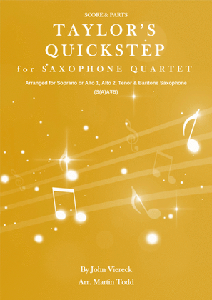 Book cover for Taylor's Quickstep for Saxophone Quartet (S(A)ATB)