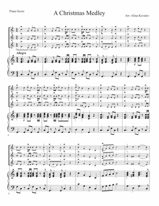 A Christmas Medley for 3 Violins (Score)