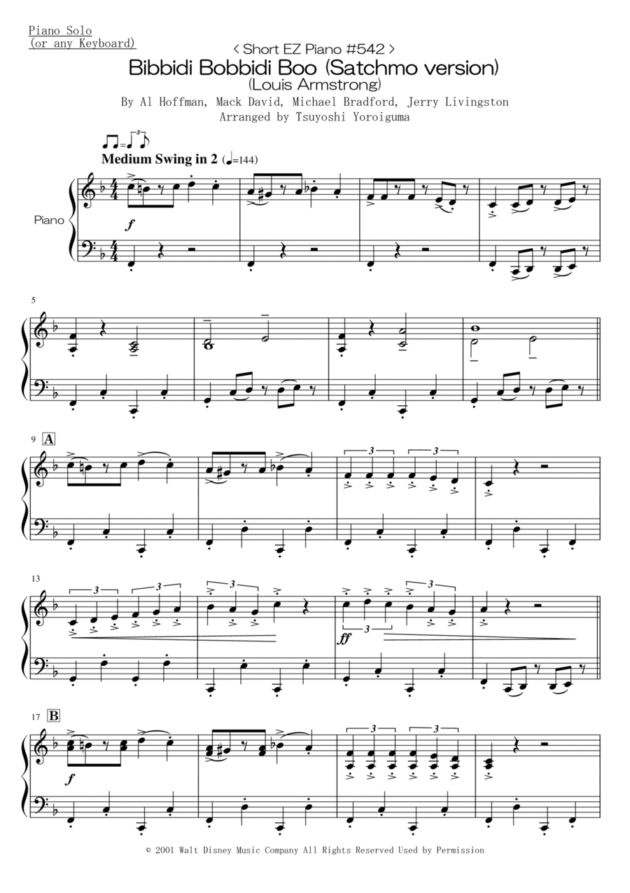 Put It Together (bibbidi Bobbidi Boo) Easy Piano scores gallery preview page 1