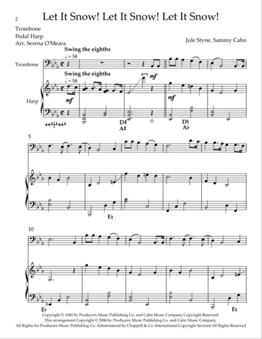 Let It Snow! Let It Snow! Let It Snow! Trombone Duet scores gallery preview page 2