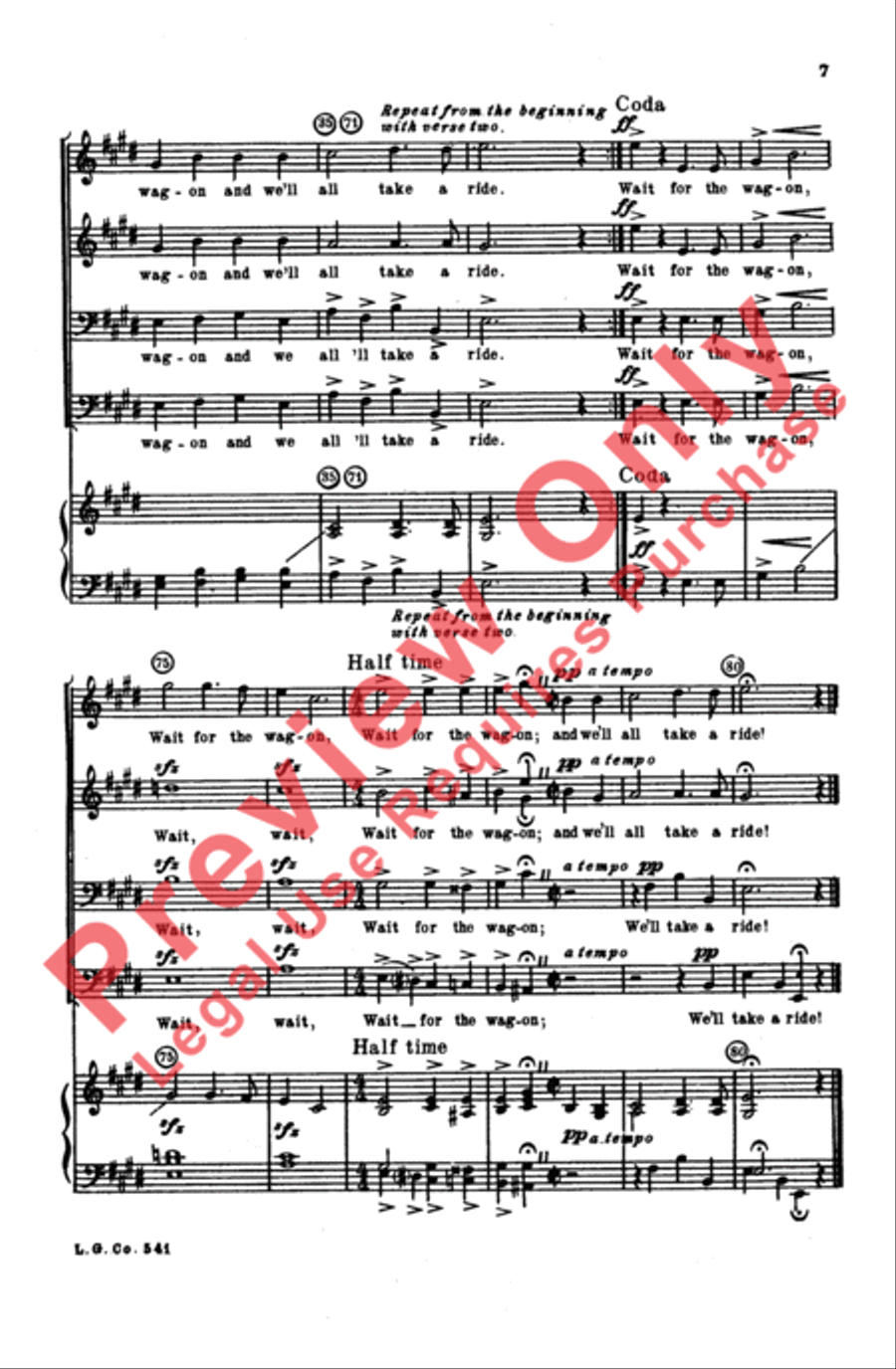 Wait for the Wagon Men's Choir scores gallery preview page 6