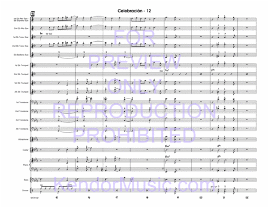 Celebracion (Full Score) Jazz Ensemble scores gallery preview page 13