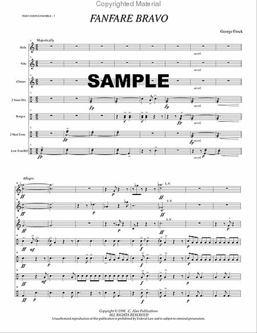 Fanfare Bravo Percussion Ensemble scores gallery preview page 2