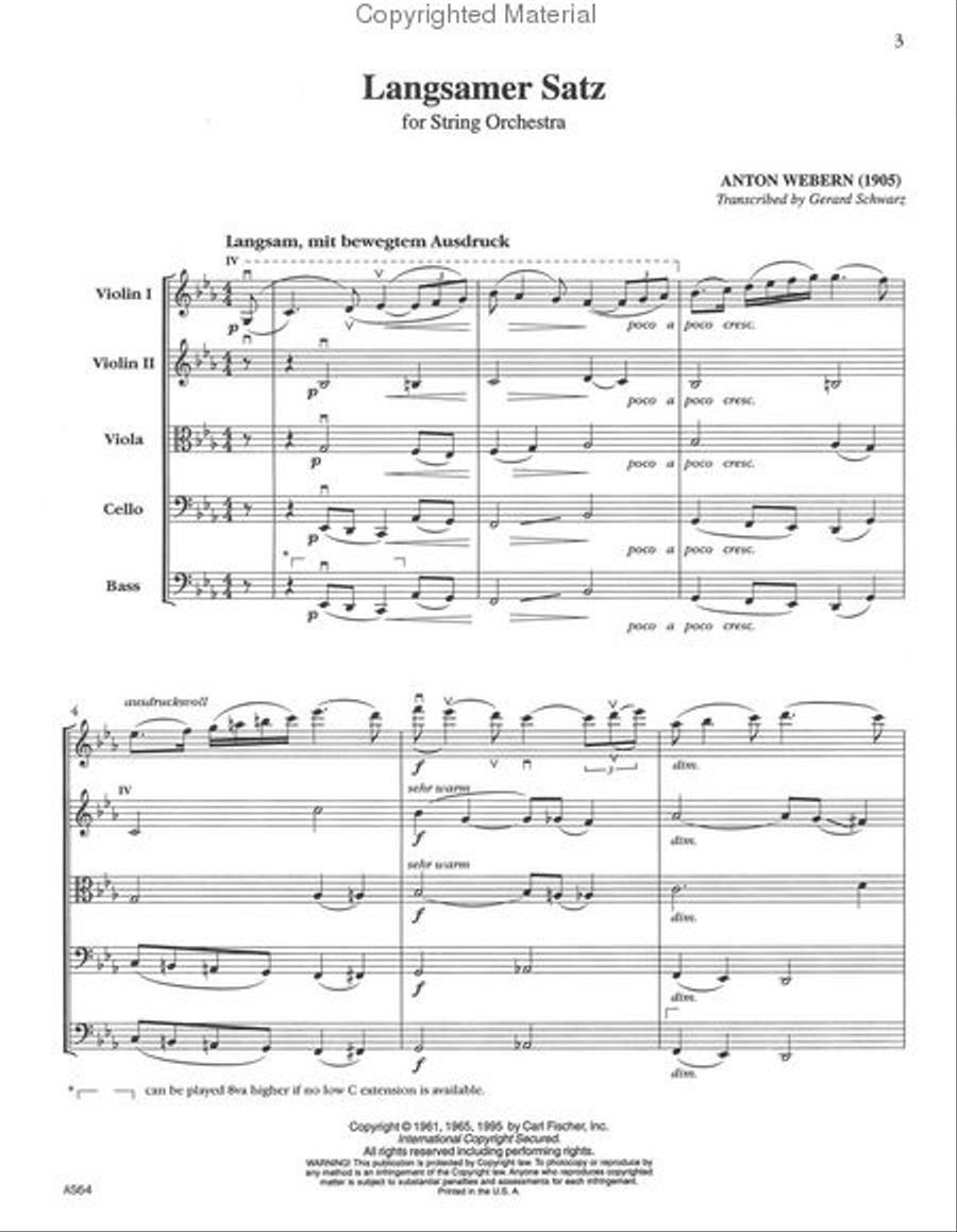 Langsamer Satz Orchestra scores gallery preview page 2