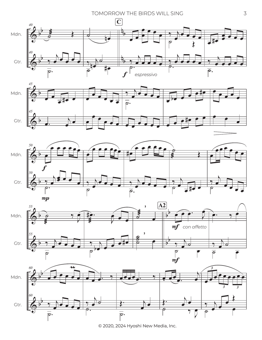 Tomorrow The Birds Will Sing Classical Guitar scores gallery preview page 4