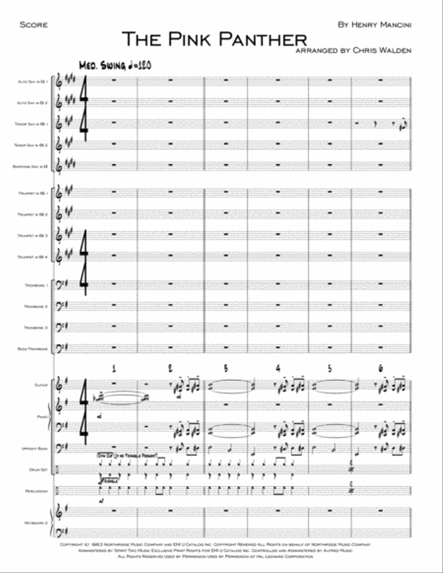 The Pink Panther from THE PINK PANTHER Jazz Ensemble scores gallery preview page 1