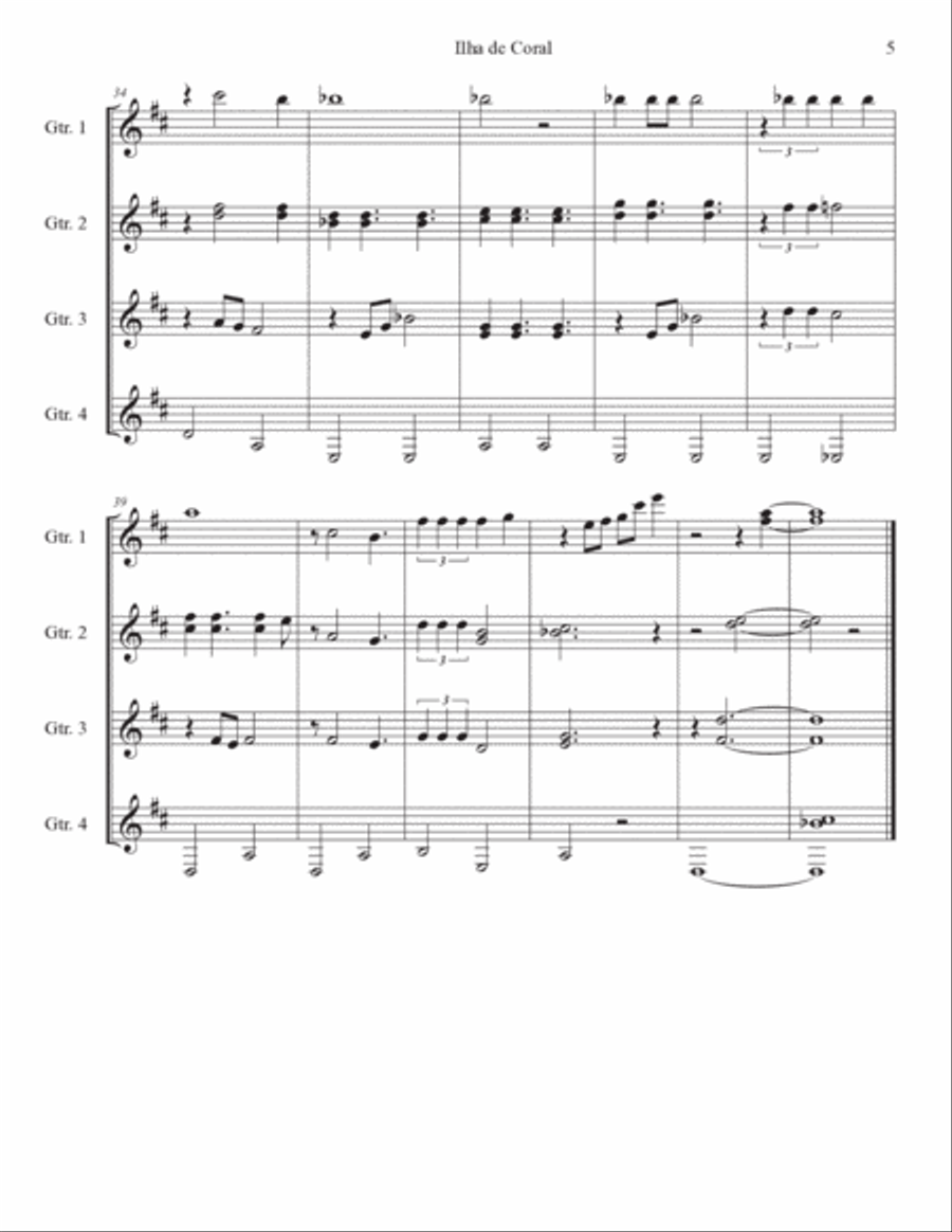 Ilha De Coral (Coral Island) - Score Only Acoustic Guitar scores gallery preview page 5