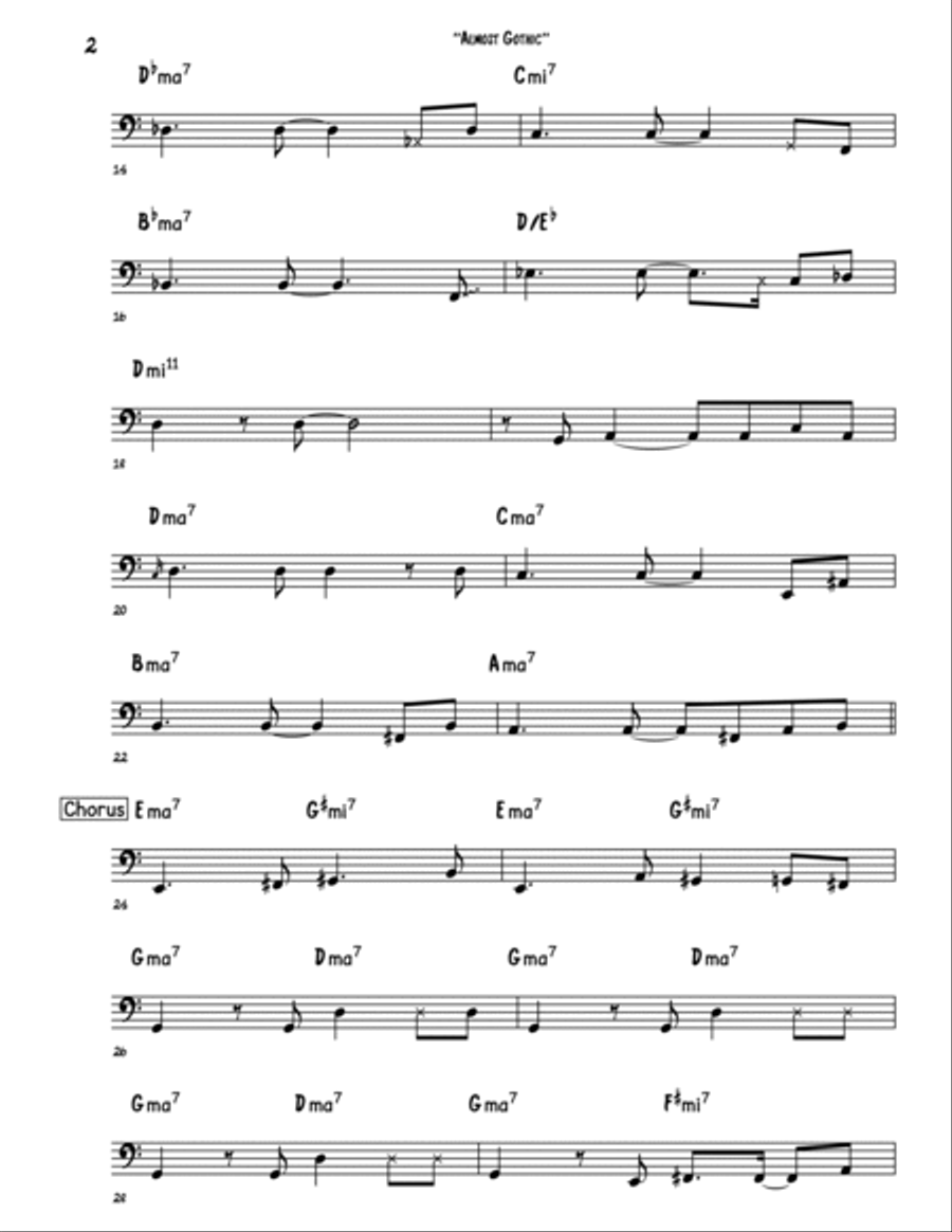 Almost Gothic Almost Gothic Bass Guitar scores gallery preview page 2